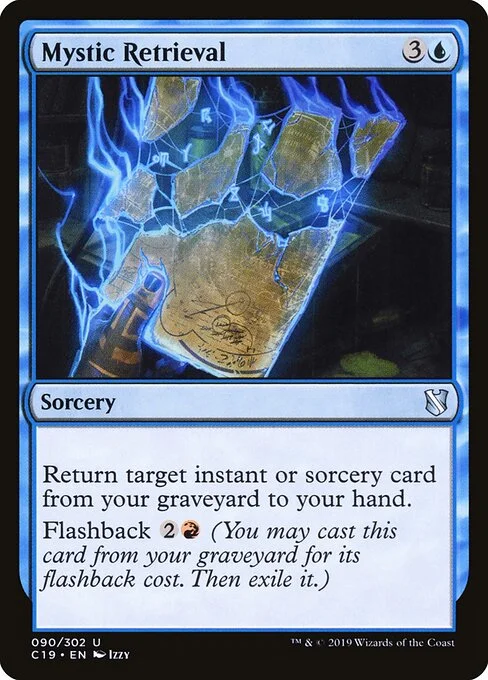 Mystic Retrieval, carta Magic di tipo Sorcery illustrata da Izzy