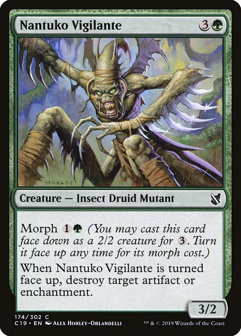 Nantuko Vigilante, carta Magic di tipo Creature — Insect Druid Mutant illustrata da Alex Horley-Orlandelli