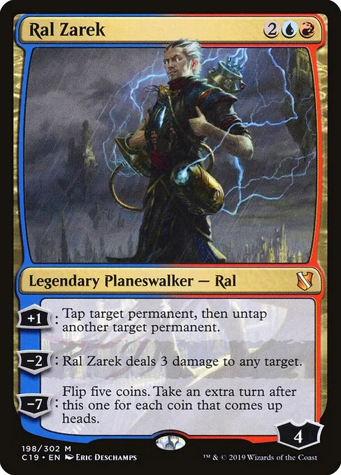 Ral Zarek, carta Magic di tipo Legendary Planeswalker — Ral illustrata da Eric Deschamps