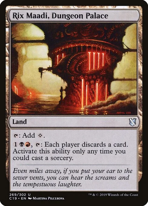 Rix Maadi, Dungeon Palace, carta Magic di tipo Land illustrata da Martina Pilcerova