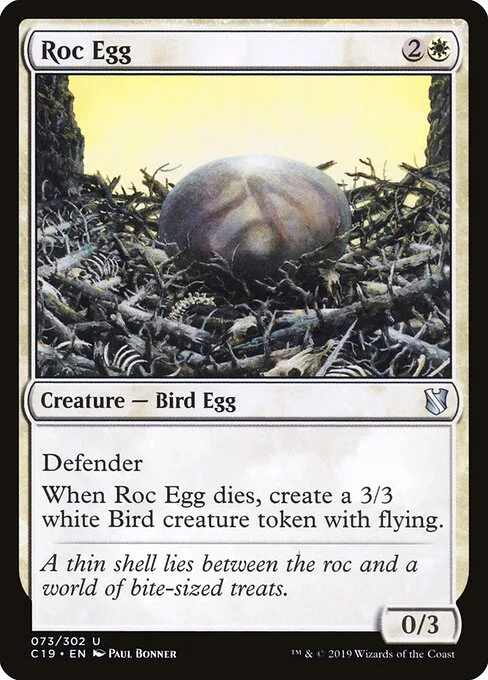 Roc Egg, carta Magic di tipo Creature — Bird Egg illustrata da Paul Bonner