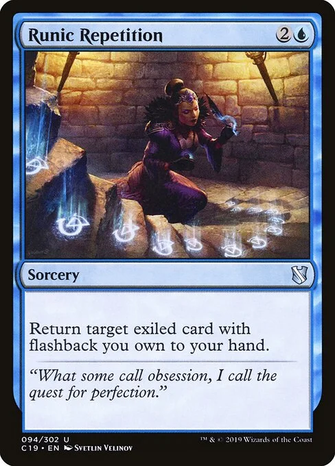 Runic Repetition, carta Magic di tipo Sorcery illustrata da Svetlin Velinov