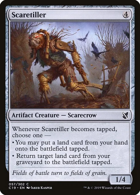 Scaretiller, carta Magic di tipo Artifact Creature — Scarecrow illustrata da Jakub Kasper