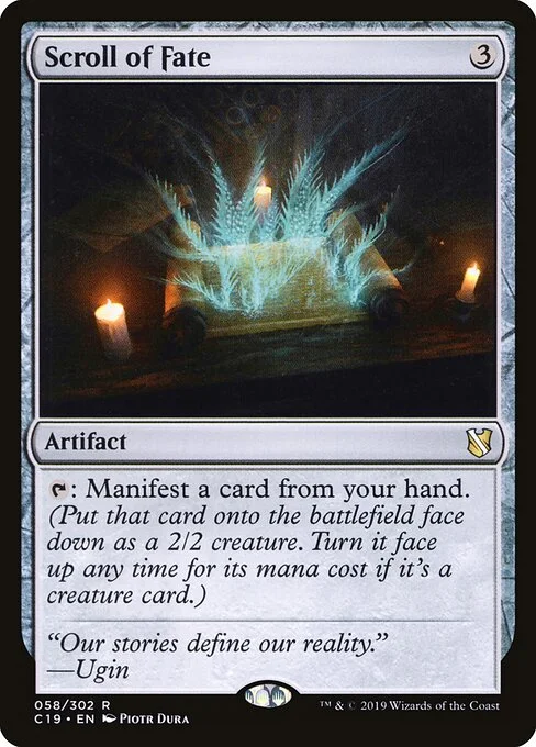 Scroll of Fate, carta Magic di tipo Artifact illustrata da Piotr Dura