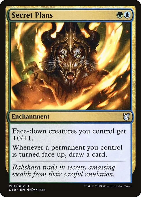 Secret Plans, carta Magic di tipo Enchantment illustrata da Daarken