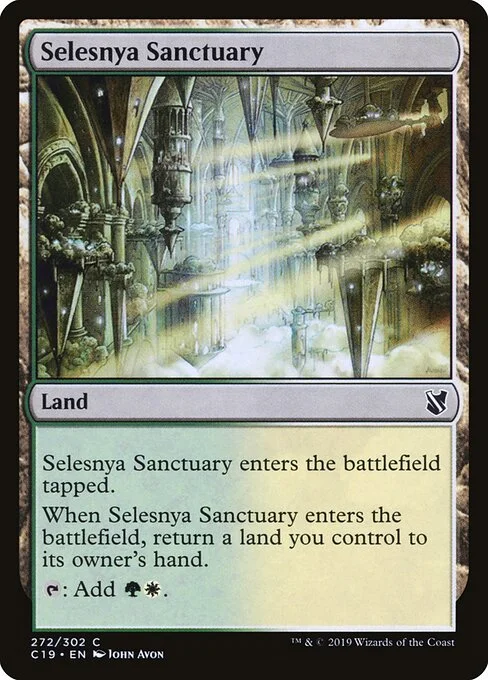 Selesnya Sanctuary, carta Magic di tipo Land illustrata da John Avon