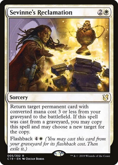 Sevinne's Reclamation, carta Magic di tipo Sorcery illustrata da Zoltan Boros