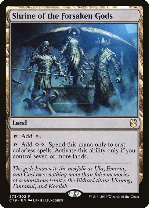 Shrine of the Forsaken Gods, carta Magic di tipo Land illustrata da Daniel Ljunggren