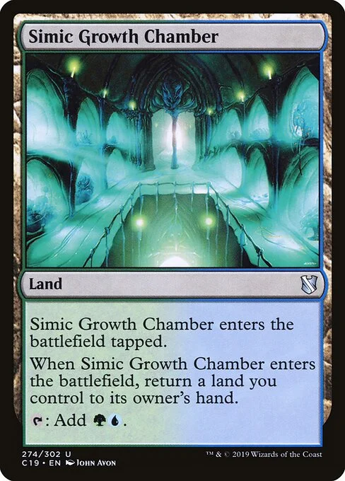 Simic Growth Chamber, carta Magic di tipo Land illustrata da John Avon