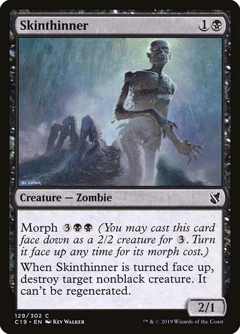 Skinthinner, carta Magic di tipo Creature — Zombie illustrata da Kev Walker