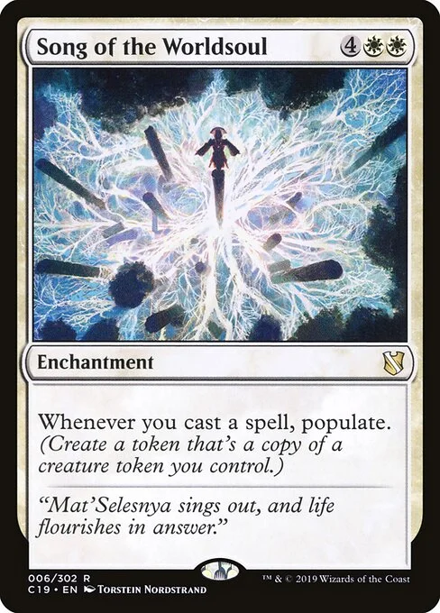Song of the Worldsoul, carta Magic di tipo Enchantment illustrata da Torstein Nordstrand