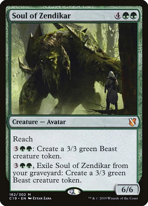 Soul of Zendikar, carta Magic di tipo Creature — Avatar illustrata da Eytan Zana