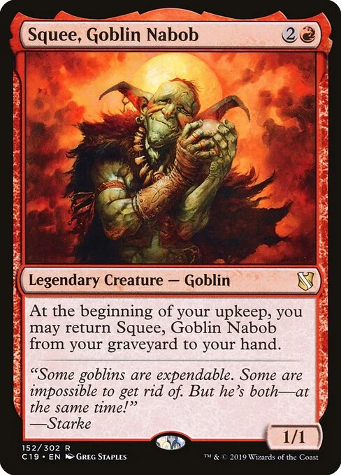 Squee, Goblin Nabob, carta Magic di tipo Legendary Creature — Goblin illustrata da Greg Staples