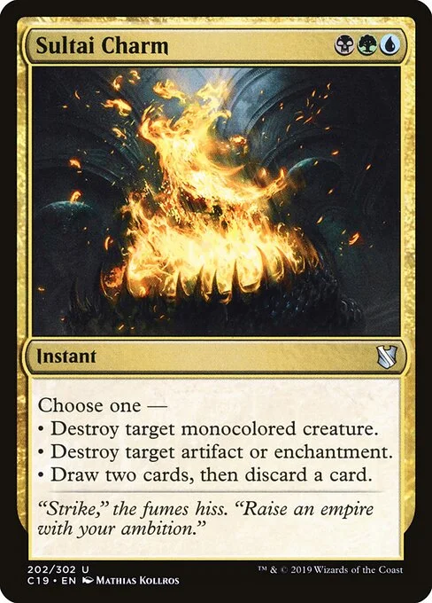 Sultai Charm, carta Magic di tipo Instant illustrata da Mathias Kollros