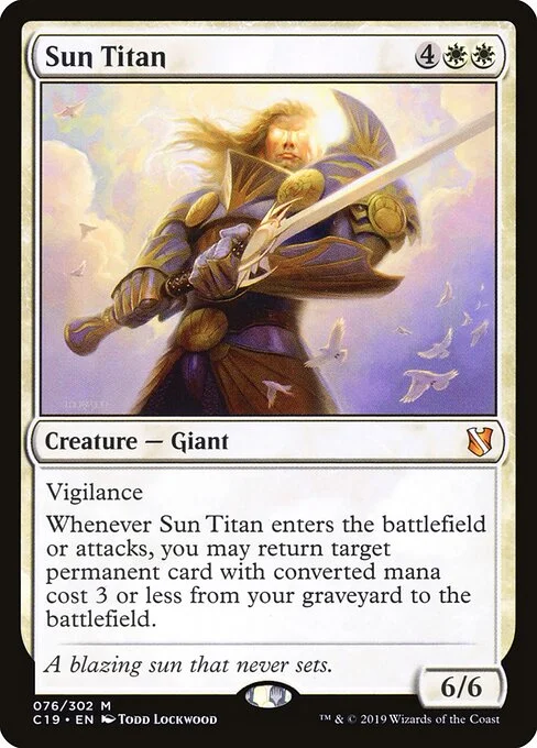 Sun Titan, carta Magic di tipo Creature — Giant illustrata da Todd Lockwood