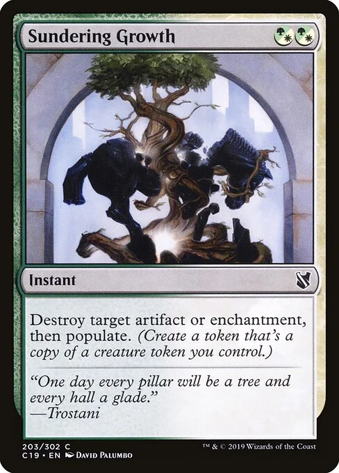 Sundering Growth, carta Magic di tipo Instant illustrata da David Palumbo