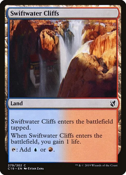 Swiftwater Cliffs, carta Magic di tipo Land illustrata da Eytan Zana