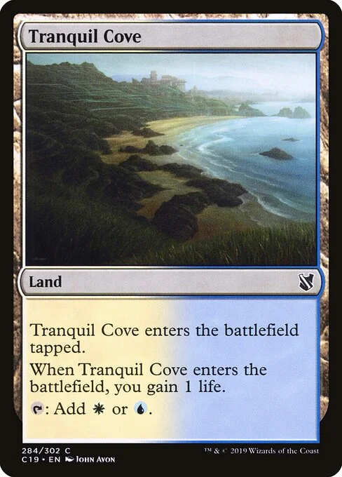 Tranquil Cove, carta Magic di tipo Land illustrata da John Avon