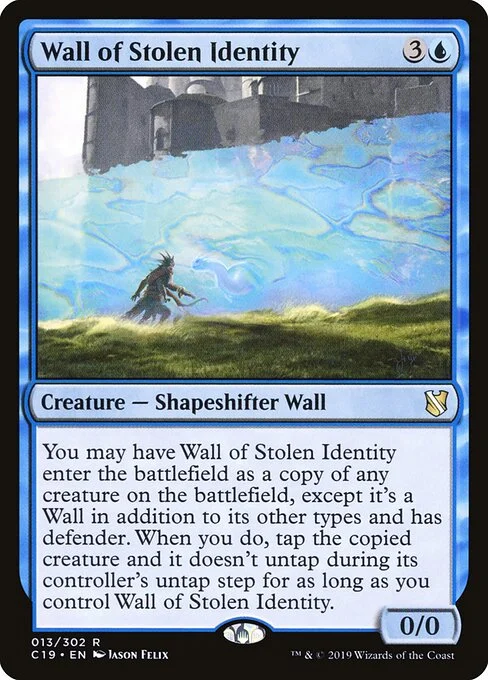 Wall of Stolen Identity, carta Magic di tipo Creature — Shapeshifter Wall illustrata da Jason Felix