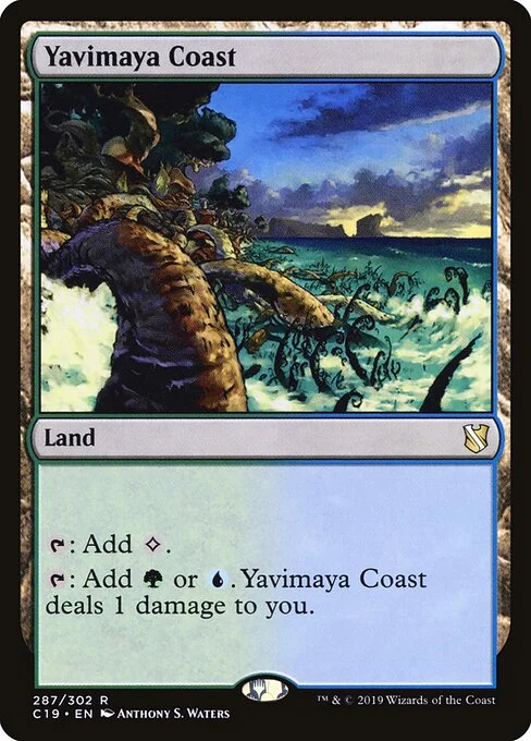 Yavimaya Coast, carta Magic di tipo Land illustrata da Anthony S. Waters