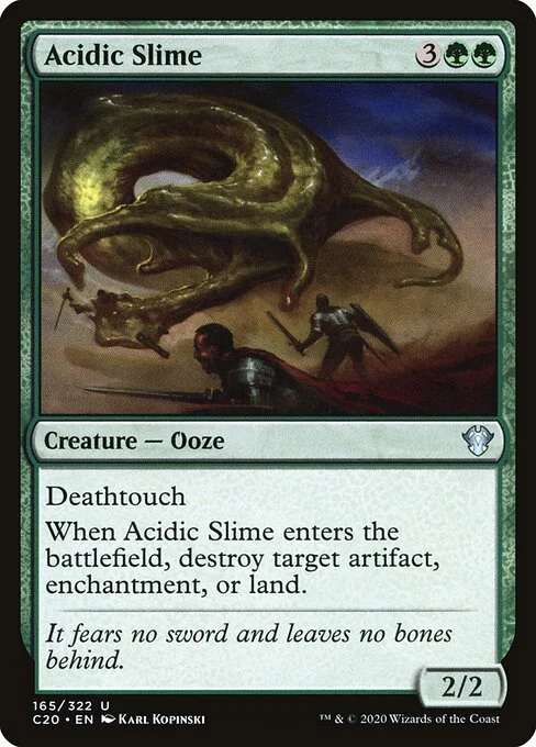 Acidic Slime, carta Magic di tipo Creature — Ooze illustrata da Karl Kopinski