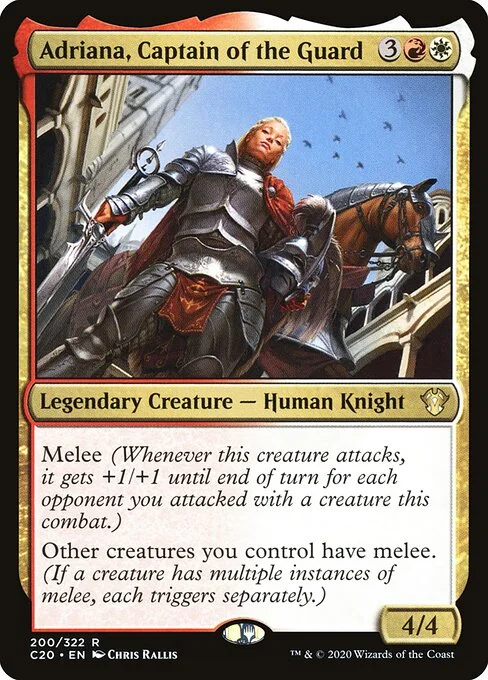 Adriana, Captain of the Guard, carta Magic di tipo Legendary Creature — Human Knight illustrata da Chris Rallis