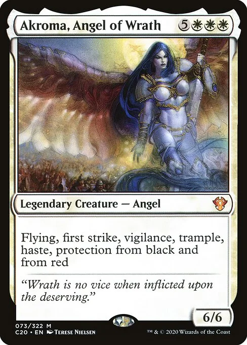 Akroma, Angel of Wrath, carta Magic di tipo Legendary Creature — Angel illustrata da Terese Nielsen