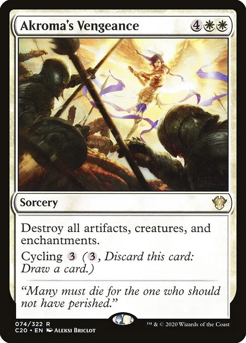 Akroma's Vengeance, carta Magic di tipo Sorcery illustrata da Aleksi Briclot