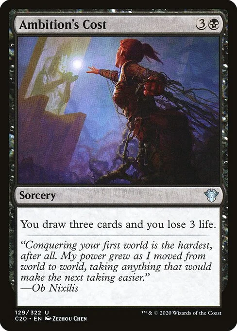 Ambition's Cost, carta Magic di tipo Sorcery illustrata da Zezhou Chen