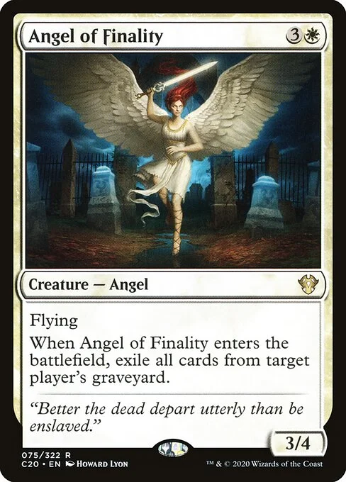 Angel of Finality, carta Magic di tipo Creature — Angel illustrata da Howard Lyon