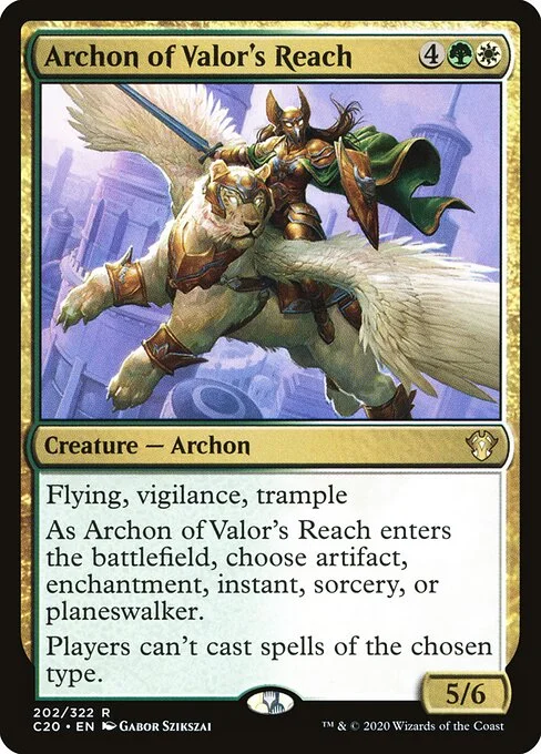 Archon of Valor's Reach, carta Magic di tipo Creature — Archon illustrata da Gabor Szikszai