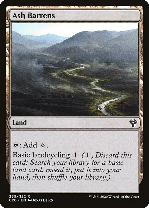 Ash Barrens, carta Magic di tipo Land illustrata da Jonas De Ro