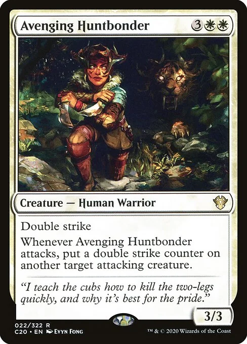 Avenging Huntbonder, carta Magic di tipo Creature — Human Warrior illustrata da Evyn Fong