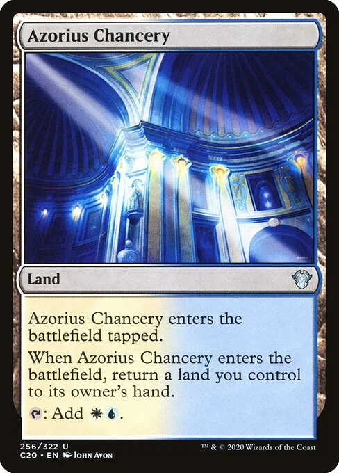 Azorius Chancery, carta Magic di tipo Land illustrata da John Avon