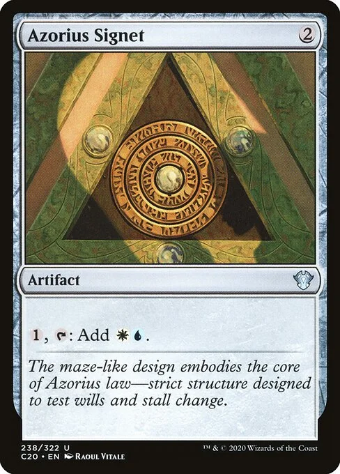 Azorius Signet, carta Magic di tipo Artifact illustrata da Raoul Vitale