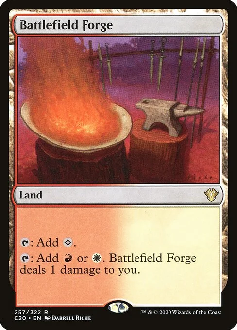 Battlefield Forge, carta Magic di tipo Land illustrata da Darrell Riche
