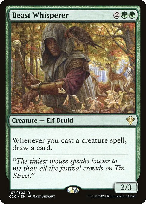 Beast Whisperer, carta Magic di tipo Creature — Elf Druid illustrata da Matt Stewart