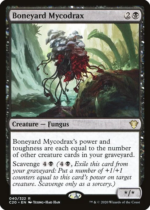 Boneyard Mycodrax, carta Magic di tipo Creature — Fungus illustrata da Yeong-Hao Han