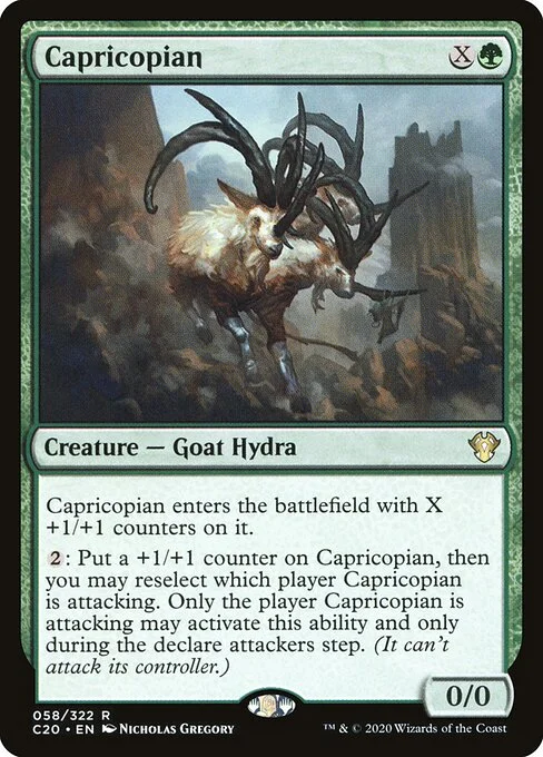 Capricopian, carta Magic di tipo Creature — Goat Hydra illustrata da Nicholas Gregory