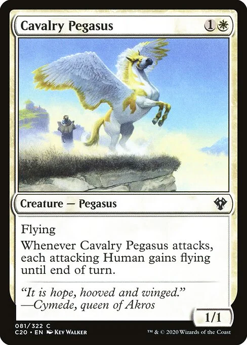 Cavalry Pegasus, carta Magic di tipo Creature — Pegasus illustrata da Kev Walker