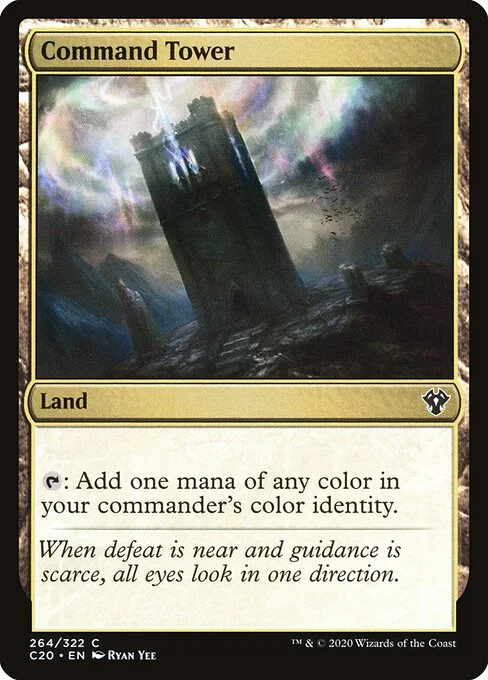 Command Tower, carta Magic di tipo Land illustrata da Ryan Yee