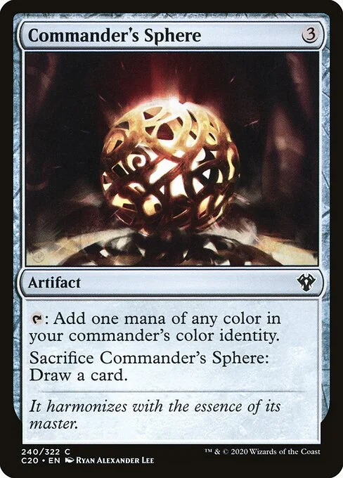 Commander's Sphere, carta Magic di tipo Artifact illustrata da Ryan Alexander Lee