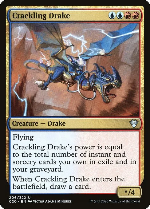 Crackling Drake, carta Magic di tipo Creature — Drake illustrata da Victor Adame Minguez