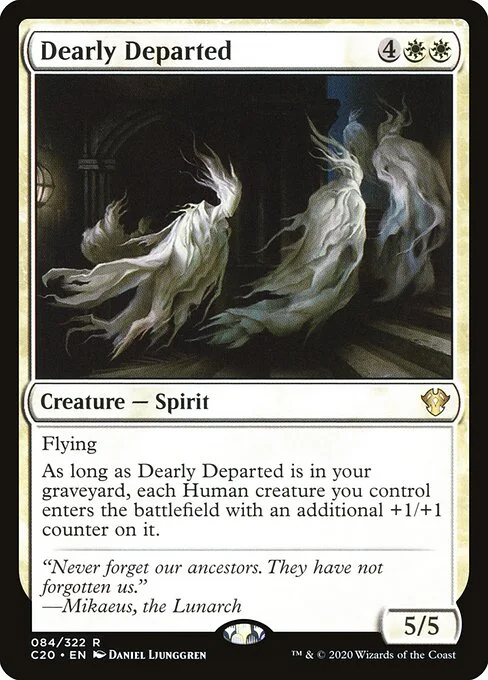 Dearly Departed, carta Magic di tipo Creature — Spirit illustrata da Daniel Ljunggren