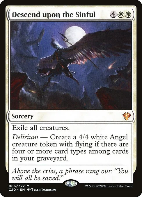 Descend upon the Sinful, carta Magic di tipo Sorcery illustrata da Tyler Jacobson