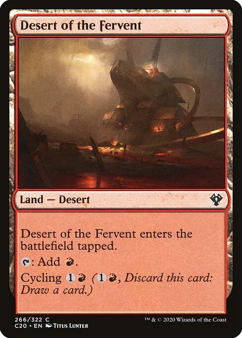 Desert of the Fervent, carta Magic di tipo Land — Desert illustrata da Titus Lunter