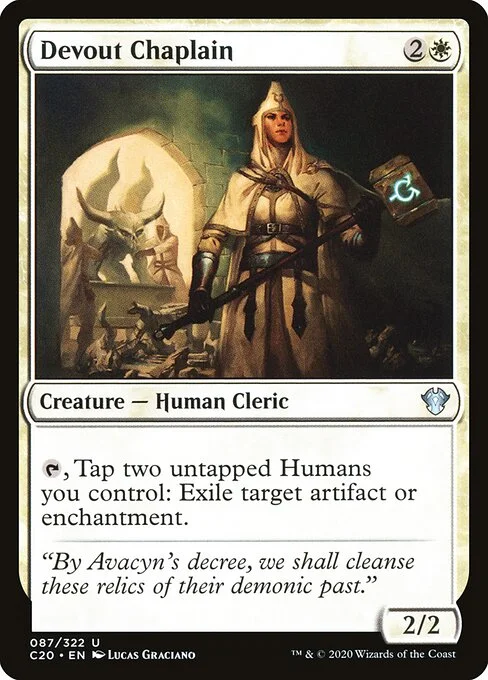Devout Chaplain, carta Magic di tipo Creature — Human Cleric illustrata da Lucas Graciano