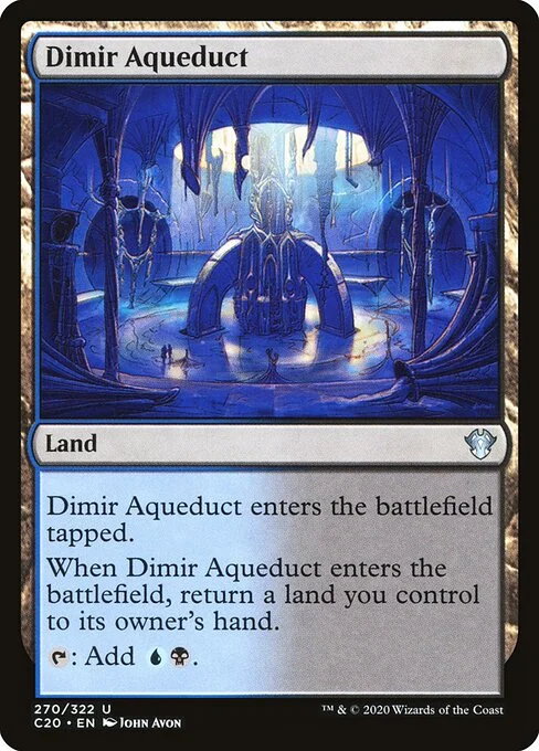 Dimir Aqueduct, carta Magic di tipo Land illustrata da John Avon