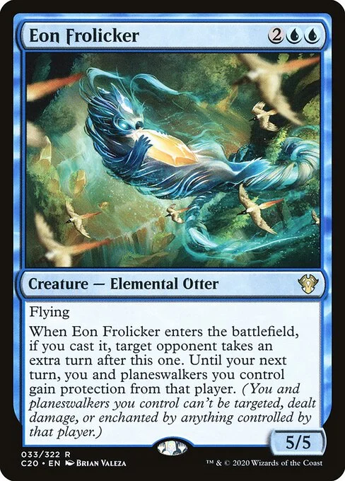 Eon Frolicker, carta Magic di tipo Creature — Elemental Otter illustrata da Brian Valeza