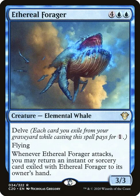 Ethereal Forager, carta Magic di tipo Creature — Elemental Whale illustrata da Nicholas Gregory
